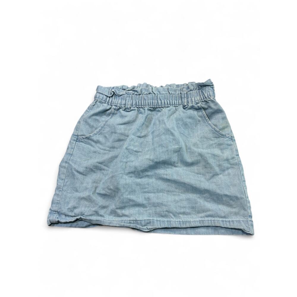 Cat & Jack Girls Stretchy Blue Denim Skirt Large Pockets 10/12